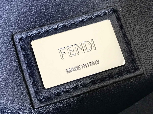 Fendi Peekaboo Handbag Navy Blue Calfskin For Sale