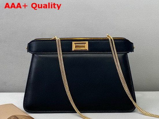 Fendi Peekaboo I See U Pochette Black Nappa Leather Bag Replica