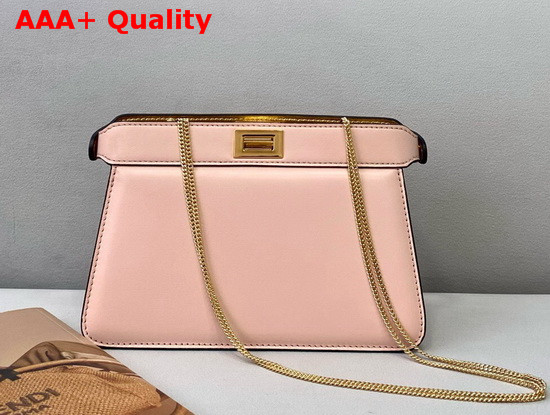 Fendi Peekaboo I See U Pochette Pink Nappa Leather Bag Replica