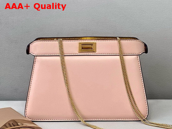 Fendi Peekaboo I See U Pochette Pink Nappa Leather Bag Replica