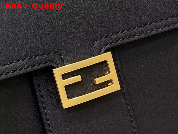 Fendi Peekaboo ISeeU Medium Handbag in Black Leather with Pocket Replica