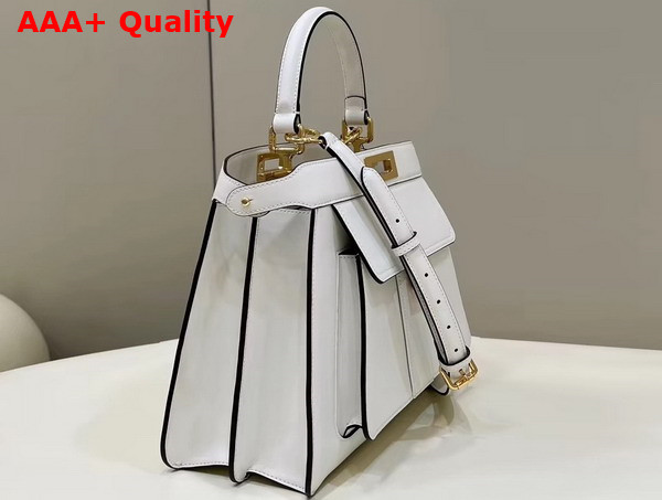 Fendi Peekaboo ISeeU Medium Handbag in White Leather with Pocket Replica