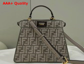 Fendi Peekaboo ISeeU Small Dove Gray FF Tapestry Fabric Bag Replica