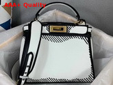 Fendi Peekaboo Iconic Medium White Leather FF Print Bag Replica