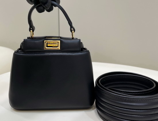 Fendi Peekaboo Iconic XS Black Leather Bag Replica