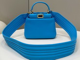 Fendi Peekaboo Iconic XS Blue Leather Bag Replica