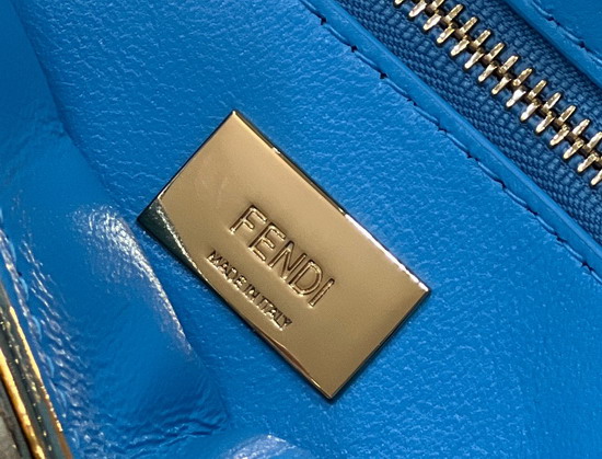 Fendi Peekaboo Iconic XS Blue Leather Bag Replica