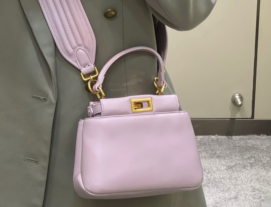 Fendi Peekaboo Iconic XS Lavender Leather Bag Replica