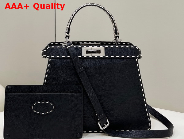 Fendi Peekaboo Iseeu Medium Asphalt Grey Selleria Bag Romano Leather and Python Handle Replica