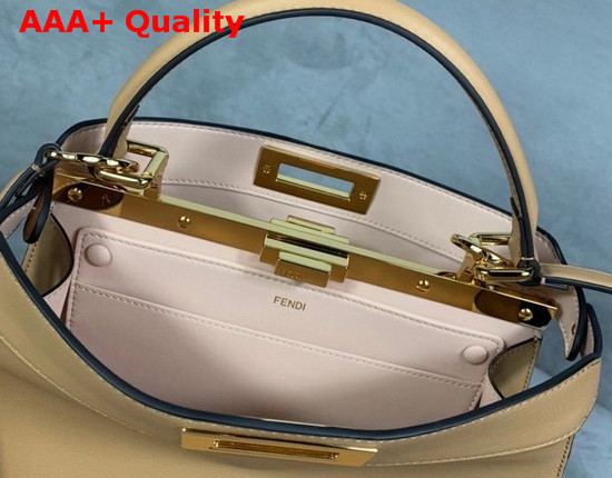 Fendi Peekaboo Iseeu Medium Beige Leather Bag Replica