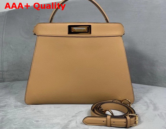 Fendi Peekaboo Iseeu Medium Beige Leather Bag Replica