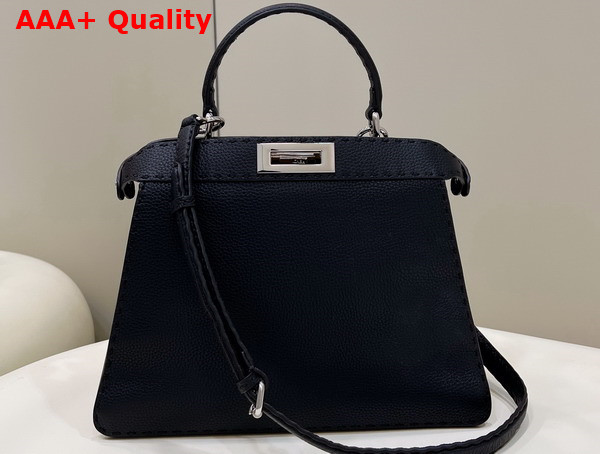 Fendi Peekaboo Iseeu Medium Black Selleria Bag Romano Leather Replica