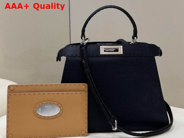 Fendi Peekaboo Iseeu Medium Black Selleria Bag Romano Leather Replica