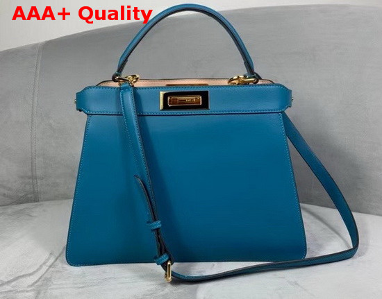 Fendi Peekaboo Iseeu Medium Blue Leather Bag Replica