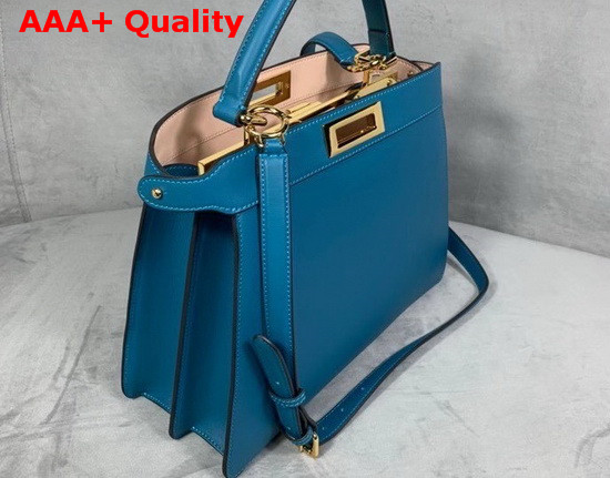 Fendi Peekaboo Iseeu Medium Blue Leather Bag Replica