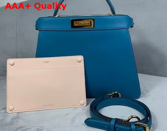 Fendi Peekaboo Iseeu Medium Blue Leather Bag Replica