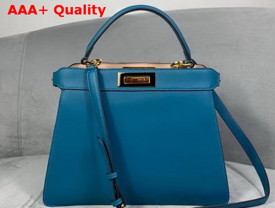 Fendi Peekaboo Iseeu Medium Blue Leather Bag Replica