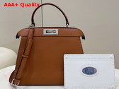 Fendi Peekaboo Iseeu Medium Brown Selleria Bag Romano Leather Replica