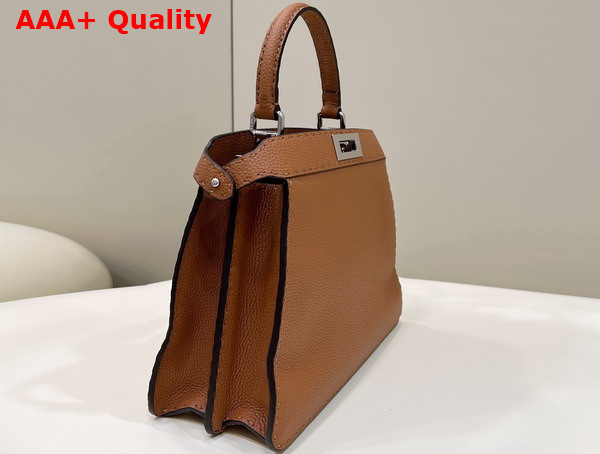 Fendi Peekaboo Iseeu Medium Brown Selleria Bag Romano Leather Replica