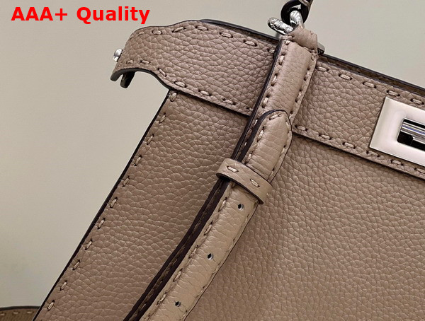 Fendi Peekaboo Iseeu Medium Dove Grey Selleria Bag Romano Leather Replica