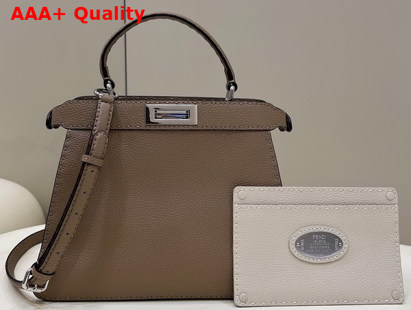 Fendi Peekaboo Iseeu Medium Dove Grey Selleria Bag Romano Leather Replica