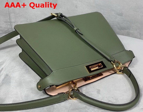 Fendi Peekaboo Iseeu Medium Green Leather Bag Replica