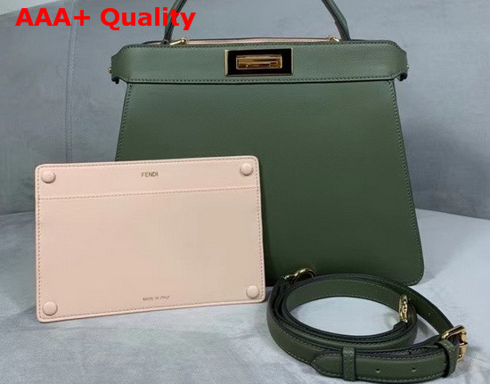 Fendi Peekaboo Iseeu Medium Green Leather Bag Replica