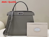 Fendi Peekaboo Iseeu Medium Grey Selleria Bag Romano Leather Replica