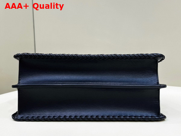 Fendi Peekaboo Iseeu Medium Handbag in Black Woven Leather Replica