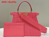 Fendi Peekaboo Iseeu Medium Handbag in Watermelon Woven Leather Replica