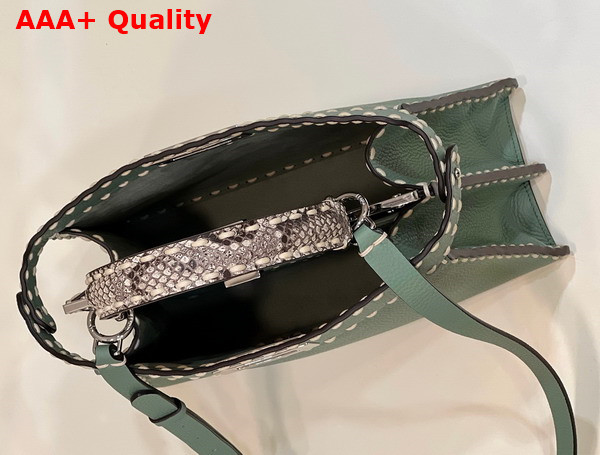 Fendi Peekaboo Iseeu Medium Mint Green Selleria Bag Romano Leather and Python Handle Replica