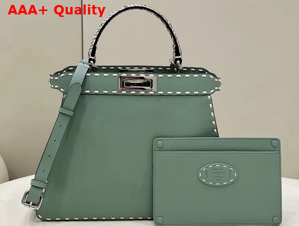 Fendi Peekaboo Iseeu Medium Mint Green Selleria Bag Romano Leather and Python Handle Replica