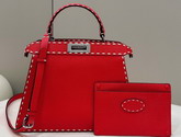 Fendi Peekaboo Iseeu Medium Red Full Grain Leather Bag Replica