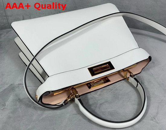 Fendi Peekaboo Iseeu Medium White Leather Bag Replica