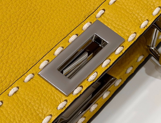 Fendi Peekaboo Iseeu Medium Yellow Full Grain Leather Bag Replica