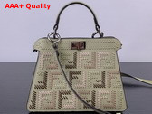 Fendi Peekaboo Iseeu Petite Sage Green Leather Bag with FF Interlacing Replica