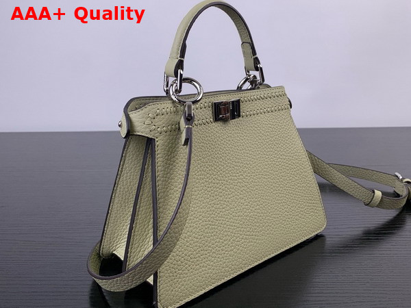 Fendi Peekaboo Iseeu Petite Sage Green Leather Bag with FF Interlacing Replica