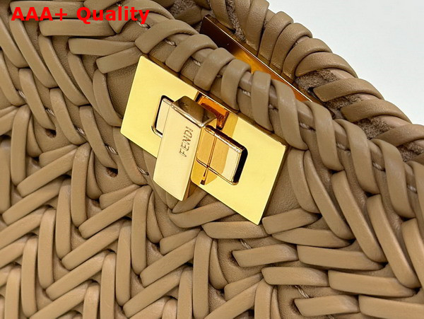 Fendi Peekaboo Iseeu Petite in Beige Woven Leather Replica