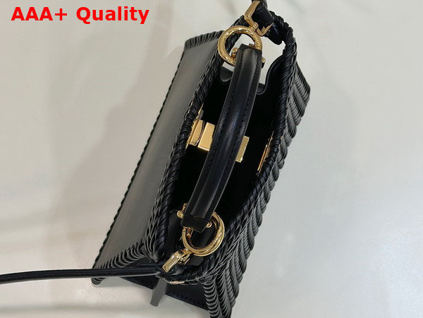 Fendi Peekaboo Iseeu Petite in Black Woven Leather Replica