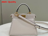 Fendi Peekaboo Iseeu Petite in White Woven Leather Replica