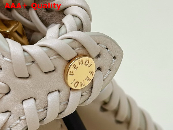 Fendi Peekaboo Iseeu Petite in White Woven Leather Replica