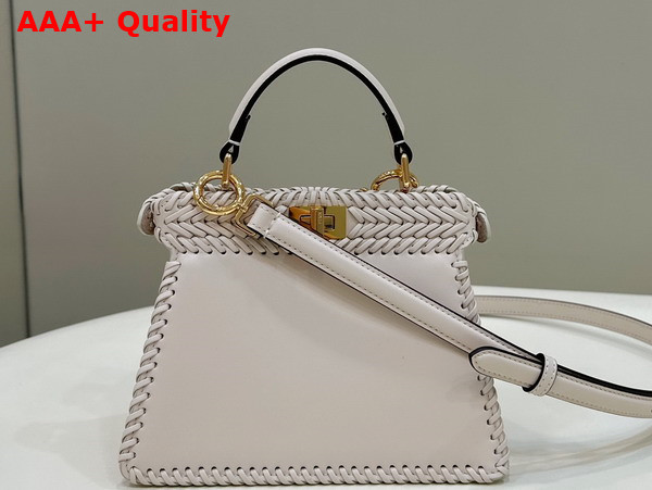 Fendi Peekaboo Iseeu Petite in White Woven Leather Replica