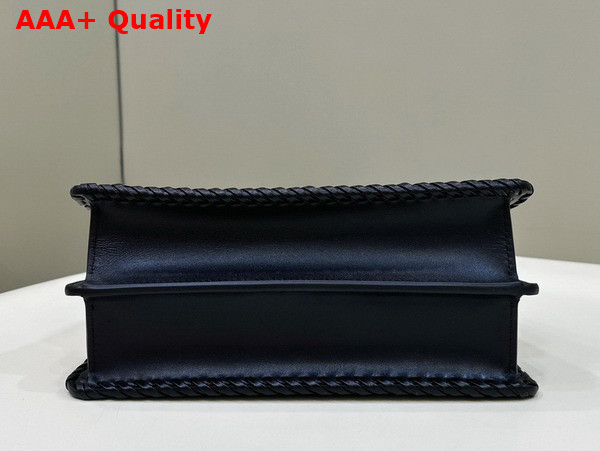 Fendi Peekaboo Iseeu Small Bag in Black Woven Leather Replica