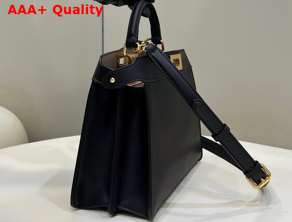 Fendi Peekaboo Iseeu Small Black Leather Bag Replica