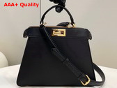 Fendi Peekaboo Iseeu Small Black Leather Bag Replica