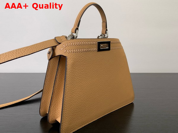 Fendi Peekaboo Iseeu Small Cappuccino Colored Leather Bag with FF Interlacing Replica