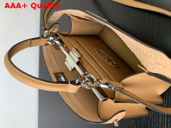 Fendi Peekaboo Iseeu Small Cappuccino Colored Leather Bag with FF Interlacing Replica