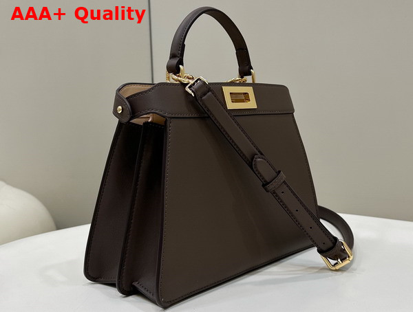 Fendi Peekaboo Iseeu Small Chocolate Leather Bag Replica