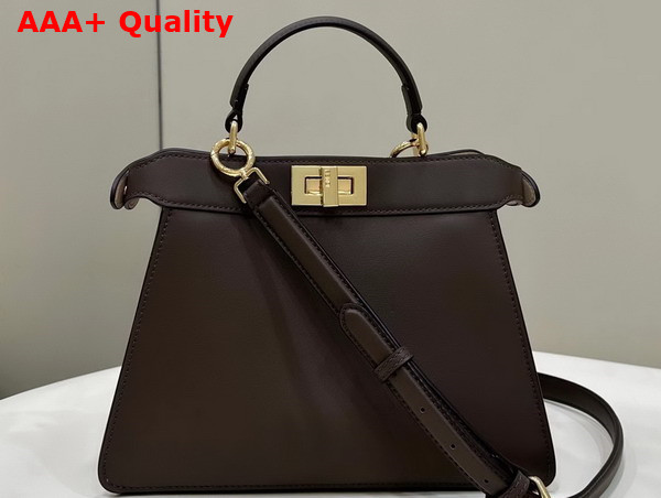 Fendi Peekaboo Iseeu Small Chocolate Leather Bag Replica