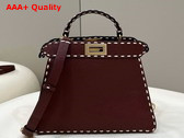 Fendi Peekaboo Iseeu Small Dark Red Selleria Bag Replica